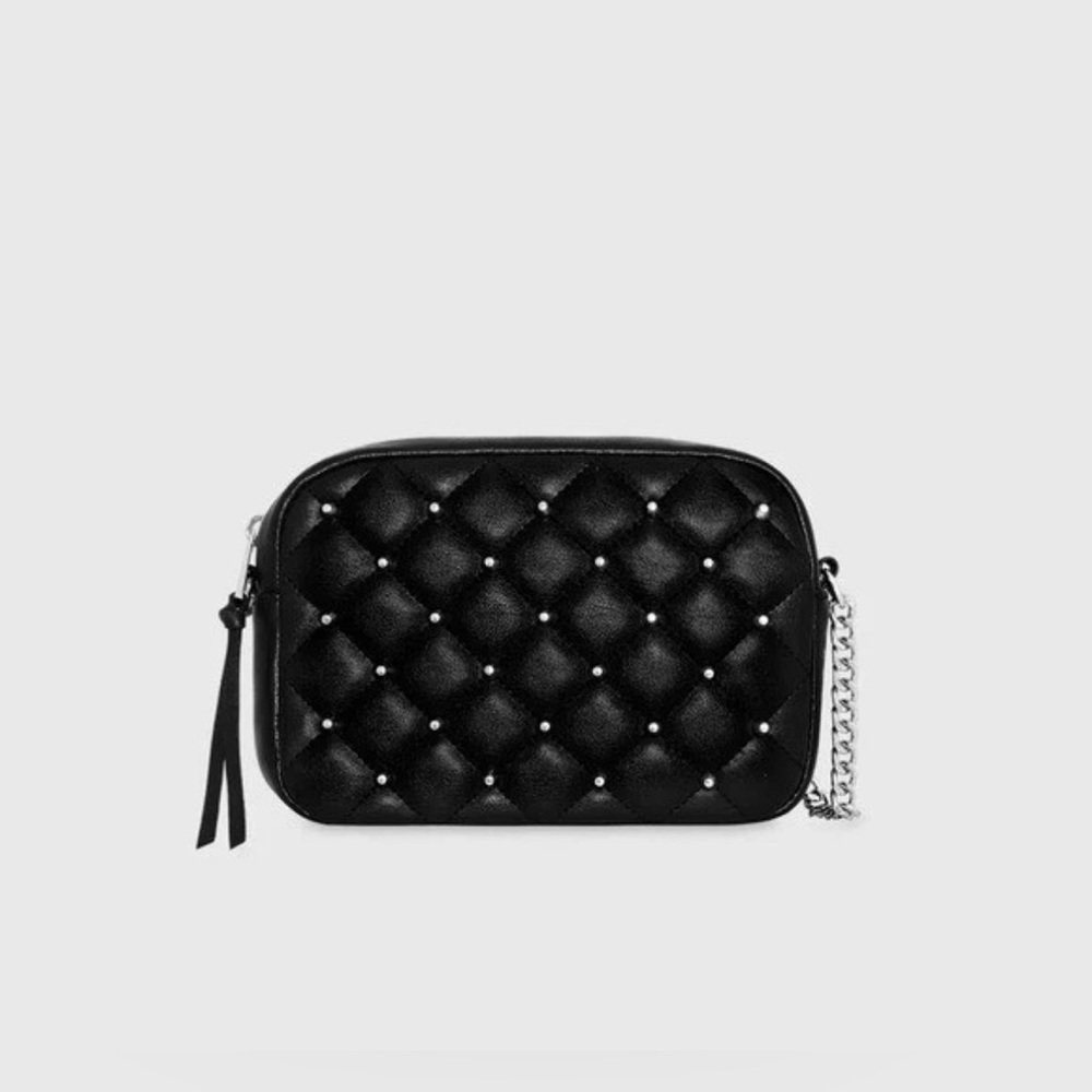 Rebecca Minkoff Diamond Quilt Studded Top Zip Crossbody Bag NWOT